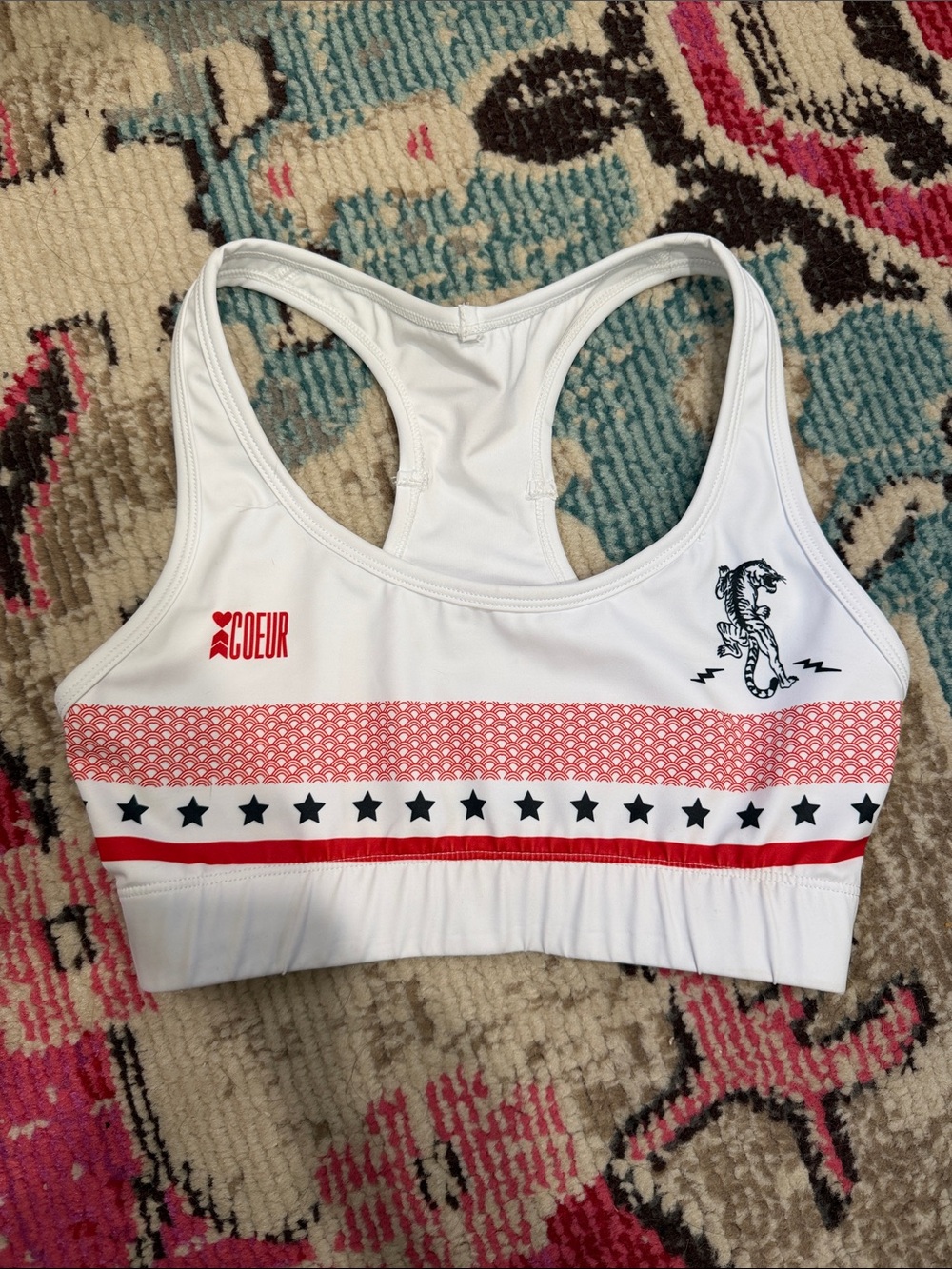 Coeur White & Red Year of the Tiger 2019 Racerback Sports Bra | XS
